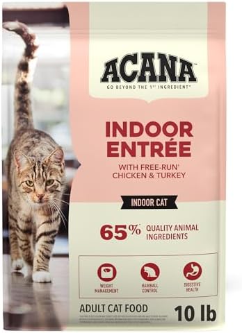 ACANA Dry Cat Food for Indoor Cats Indoor Entrée Chicken Turkey 4lb Bag