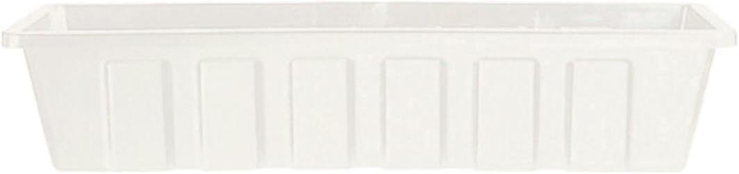 Root & Vessel Poly-Pro Plastic Flower Box Planter, White, 30-Inch