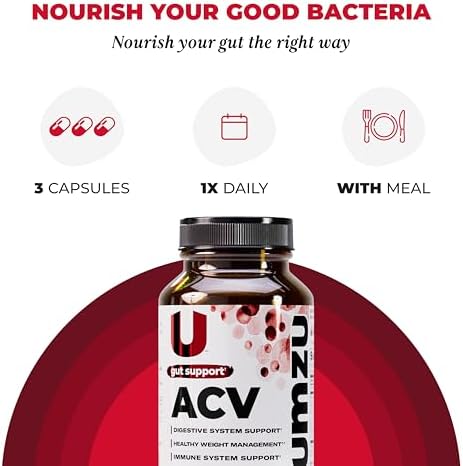 UMZU zuACV Apple Cider Vinegar Capsules, 30 Day Supply