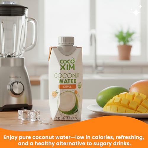COCOXIM Ready to Drink Coconut Water with Lotus Seed, 11 oz, Pack of 12