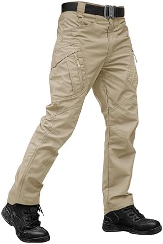 TACVASEN Men's Tactical Pants Waterproof Hiking Work Pants for Men Construction Stretch Cargo Trousers 9 Pockets