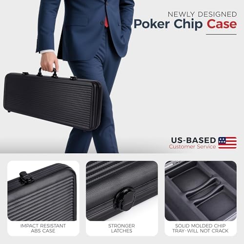 Versa Games 500 Poker Chips, Poker Chip Set - Outlaw, 500 Piece Poker Set with Numbers for Poker