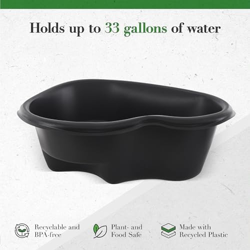 Algreen Rigid Preformed Plastic Pond Liner, 33 Gallon Base Accessory for Backyard, Garden, Fountain, and Water Ponds - Avonlea