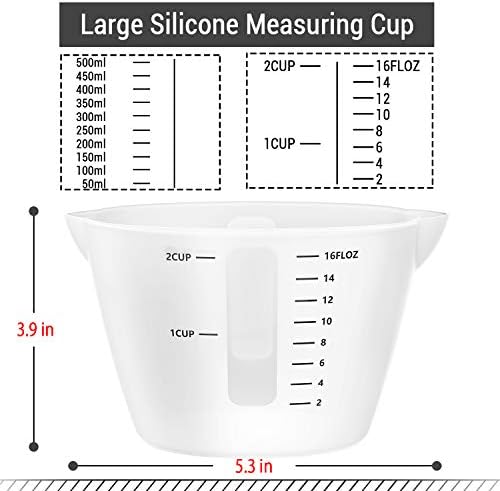 Gartful 500ml & 250ml Large Silicone Measuring Cups, Resin Mixing Cups for Epoxy, Jewelry Casting Molds, Acrylic Paint Pouring, Cup Making