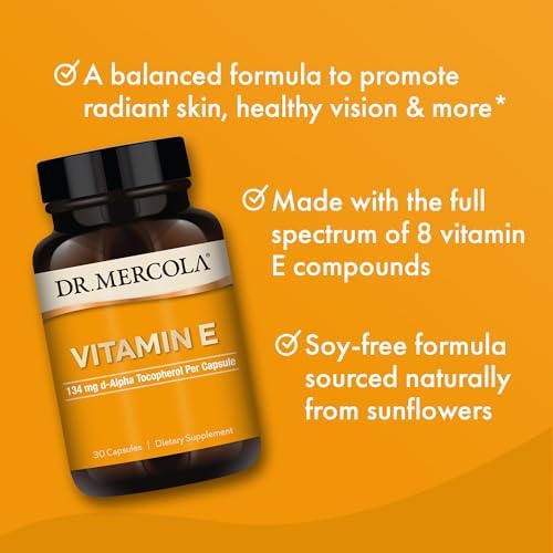 Dr. Mercola Vitamin E, 134 mg Per Capsule, 90 Capsules (90 Servings)