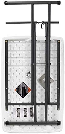 LIFETIME 80251 Adjustable Folding Laptop Table TV Tray, 26 Inch, White Granite