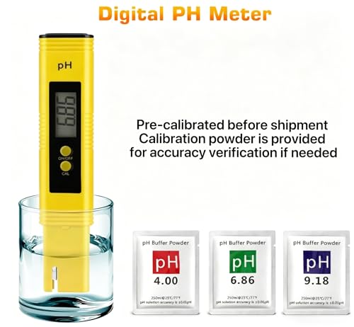 Digital pH Meter Tester Pen for Water, Pre-Calibrated, High Accuracy ±0.01, 0–14 pH Range, Pocket Size for Drinking Water, Pool