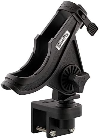 Scotty #284-BK Baitcaster/Spinning Rod Holder w/ #243 Square Rail Mount , Black