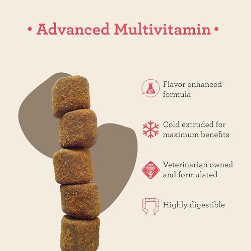 Dr. Joseph's VetPro Complete Multivitamin Dog Supplement, 120 Count (Large Dog 60 Day Supply), 5in1 Chew with Vitamins, Enzymes & Nutrients