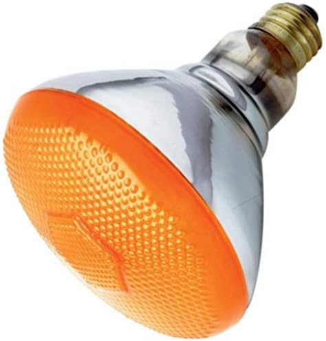 Satco S4424 100 Watt BR38 Incandescent 120 Volt Medium Base Light Bulb, Red