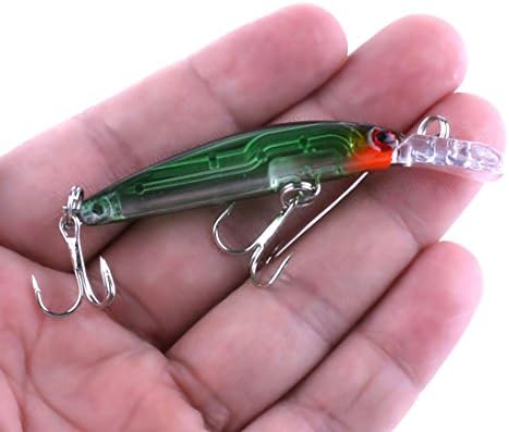 8PCS 3D Minnow Deep Diver Lure 7CM Hard Baits Swimbaits 3.8GTarget Bass, Walleye, Trout and Other Species in Freshwater or Saltwater