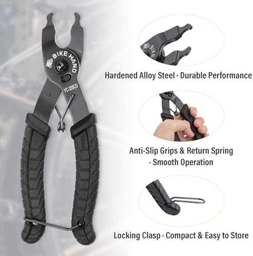 BIKEHAND Bike Bicycle Chain Master Link Pliers Tool - MTB Road Quick Link Remover Removal - Compatible with All Brands: for Shimano Sram KMC Chain