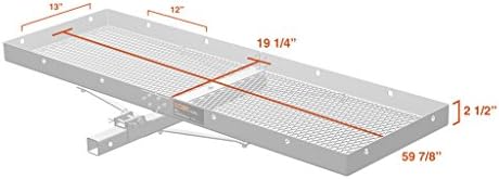 CURT 18100 Tray-Style Trailer Hitch Cargo Carrier, 500 lbs. Capacity, 60-Inch x 19-Inch, Fits 2-Inch Receiver