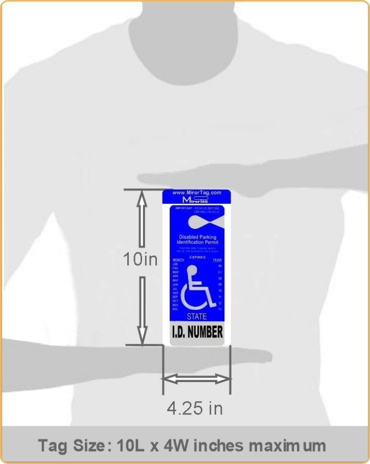 2 MirorTag Bronze Tag Holders Easily Display & Put Away a Handicap Parking Placard. Magnetically snap Your Tag On & Off to Magnet adhered Behind