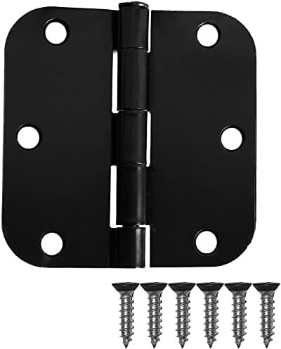 Ilyapa Door Hinges, 3.5x3.5 Inch - Satin Nickel, 18 Pack, Includes Mounting | 5/8 Inch Radius Corners, For Standard Interior Doors, Satin Nickel Finish, Screws