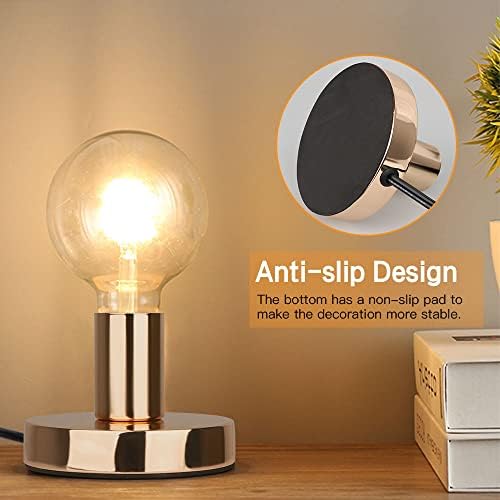 Helunsi Industrial Table Lamp Base, Black E26 E27 Lamp Base Without Shade