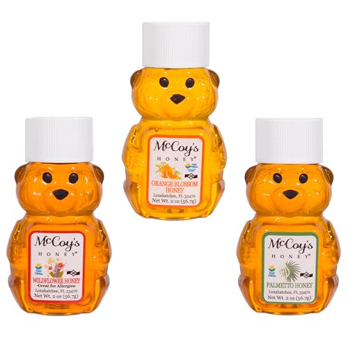 McCoy's Honey - 100% Pure, All-Natural, Raw Honey - Variety 2oz 3 Pack
