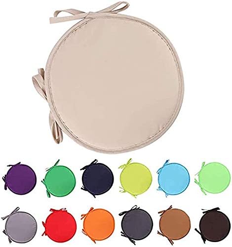 Indoor/Outdoor Chair Pads Round Seat Cushions Garden Patio Home Cushions - Diameter 38cm (2pcs,Red)