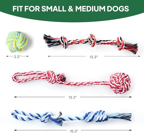 TwoEar Dog Rope Toy 4 Pack - Puppy Teething Toys for Small Breed