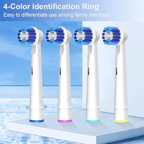 16 Pack Precision Replacement Brush Heads Compatible with Oral B Braun Electric Toothbrush. 8pcs White and 8pcs Black.