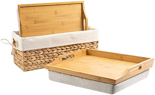 ROSSIE HOME Wood Lap Tray – Natural Acacia, Fits 15.6” Laptops