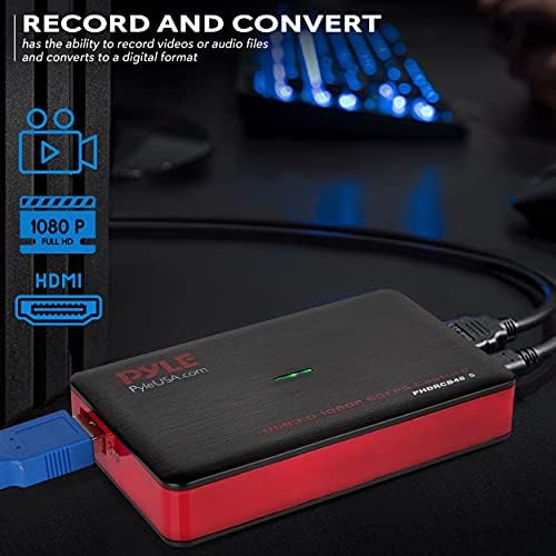 PyleUsa Capture Card Device, 4K HDMI Video Capture Card, 1080P 60FPS, HDMI to USB 3.0 Capture Card for Live Streaming Work with Camera, USB, SD, PC