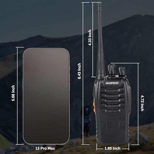 Baofeng Walkie Talkies 888S Rechargeable Long Range with Earpieces for Adults, 16 Channel Professional Radio Handheld Two Way Radios Li-ion Battery and Charger Included (10pack with 10earpiece)