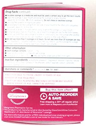 Walgreens Nicotine Lozenge, 4mg, Cherry, 72 ea