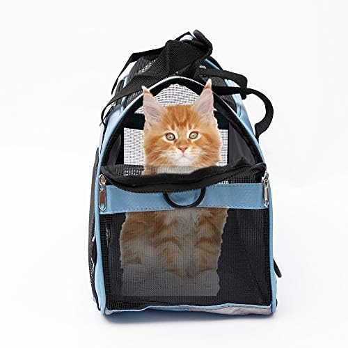 MuchL Cat Carrier for Cats Soft-Sided Travel Pat Carrier for Cat with Wooden Padding Board Airline Approved Lightweight Comfortable Cat Bag for