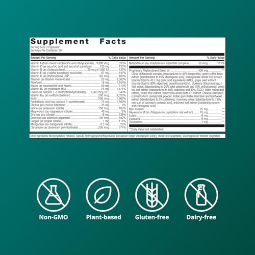 Metagenics PhytoMulti Multivitamin - 20+ Essential Vitamins & Minerals with Phytonutrients - Supports Healthy Aging, Cellular Health