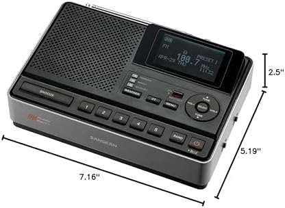 Sangean CL-100 NOAA, S.A.M.E and Public Alert Certified Weather Alert Table-Top Radio with AM/FM-RBDS, and EEPROM Back Up for Preset Stations