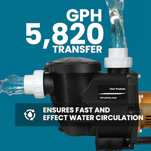 XtremepowerUS 3/4HP 2,400GPH High Flow Pond DIY Self Priming for Above Ground Swimming Pool Pump Strainer Basket 1.5" NPT Inlet/Outlet With Adapter Set