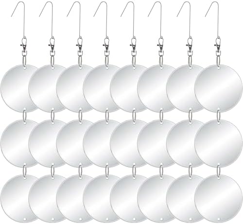 Chephon Upgraded Bird Scare Discs Set - Large 24 Discs - Highly Reflective Double-Sided Bird Reflectors Scare Devices - Better to Keep Most Birds