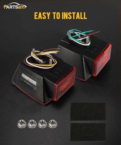 Partsam Led Submersible Trailer Tail Lights Kit