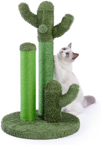 PAWZ Road Cactus Cat Scratching Post 23”Cat Scratcher with Toy Ball