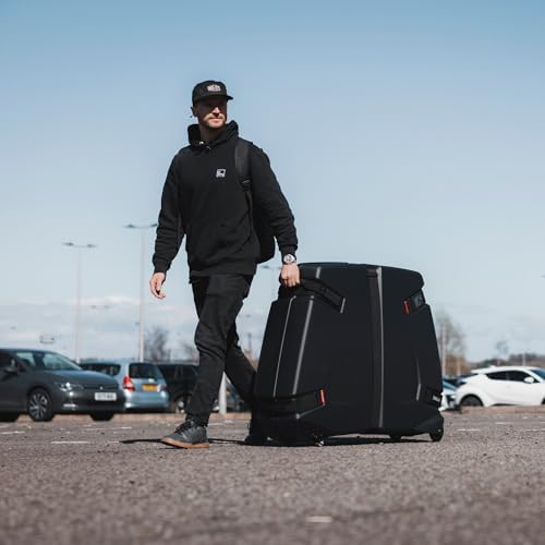 B&W International Bike Box 2.0 Hard Shell Case - Removable Lid for Easy Packing - ABS Shell and Aluminum Frame - Road, Triathlon