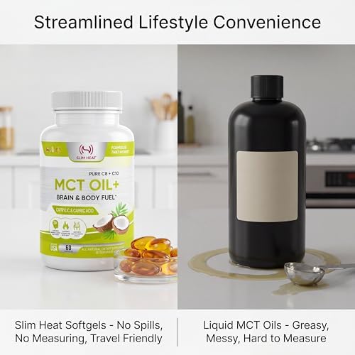 MCT Oil Capsules 2000mg - Pure C8 C10 Caprylic & Capric Acid Softgels, No Lauric Acid, Keto Coconut Fats Supplement for Energy Support