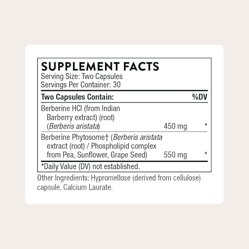 THORNE Berberine, Dual Action Phytosome & HCl Formula, 60 Capsules | Supports Heart & Metabolic Health, Immune System, Healthy GI & Cholesterol*