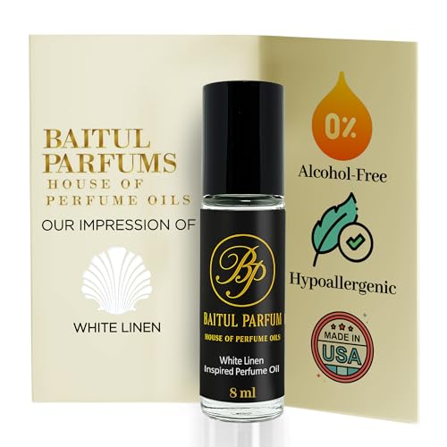 Comparable to White Linen Alcohol-Free Fragrance - 8ml Travel Size Perfume Oil in Glass Bottle, Perfume Oil Roll On Rollerball for On the Go Use