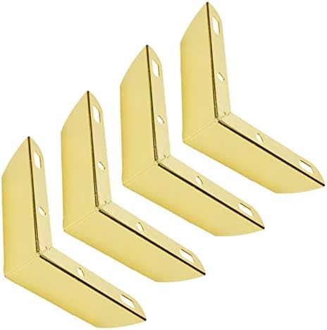 Bitray Metal Sofa Leg 2 Inch Height L Shape Furniture Leg Gold Sofa Legs Table Cabinet Cupboard Couch Leg Furniture Feet Replacement - 4pcs