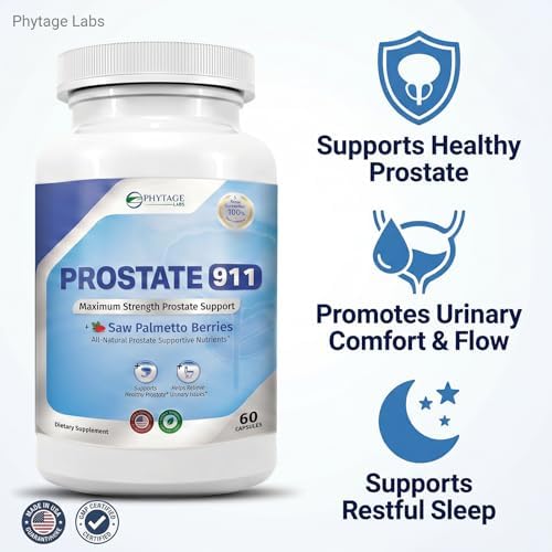 Prostate 911 – Advanced Men’s Health Supplement – Saw Palmetto Prostate Support Formula with Pumpkin Seed & Nettle Root – Daily Urinary