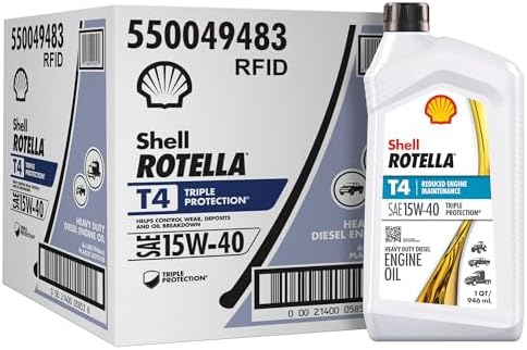 Shell Rotella T4 Triple Protection 15W-40 Diesel Engine Oil, 1 Gallon (3 Pack)