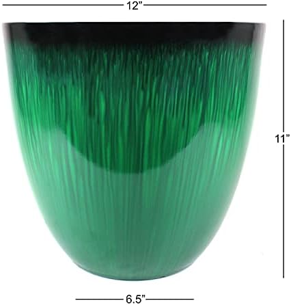 (EPR15-204) Large Egg Shaped Planter - Modern Indoor & Outdoor Decorative Flower Pot/Box (15 Inch, Blue Flower)