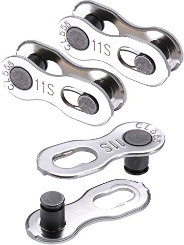 Jovitec 3 Pairs Bicycle Missing Link 11 Speed Chain Reusable Silver Steel Bike Chain Link