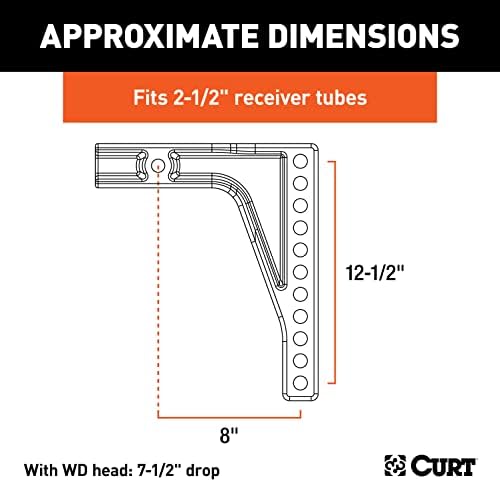 Curt Manufacturing 17132 Weight Distribution Hitch Replacement Shank (fits 2-1/2" Receiver, 8" Drop)