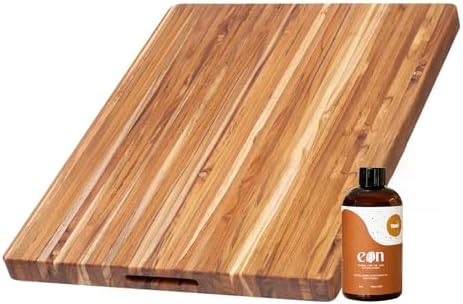 Teakhaus Cutting Board - Extra Large (XL) Teak Wood Cutting Board 24”L x 18”W x 1.5” Thick - Sustainably Harvested and FSC Certified - Knife Friendly with Natural Oil Finish