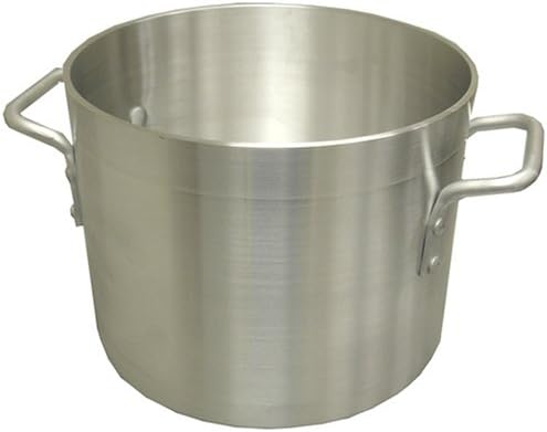 Winco 20 qt Aluminum Heavy-Duty Stock Pot | Thick walls, Riveted handles, Wide base, Great for Stocks, Soups, Pasta and Batch Cooking