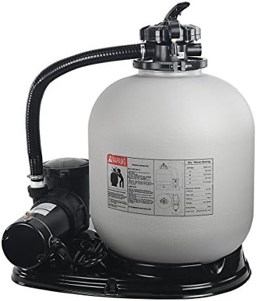 XtremepowerUS 13" Sand Filter Pump System for Above Ground Swimming Pool Self-Priming Pool Pump Multi-Port Valve, Strainer Basket 2, 400 GPH, Up to 10