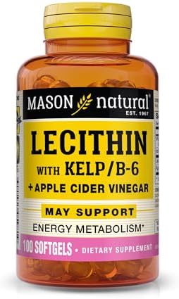 MASON NATURAL Lecithin with Kelp, B6 & Apple Cider Vinegar, 100 Day Supply | Lecithin, kelp iodine
