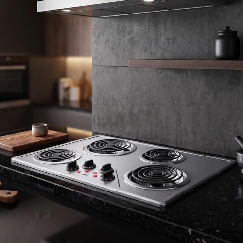Summit 30" 4 Burner Electric Cooktop Stainless Steel - CR430SS